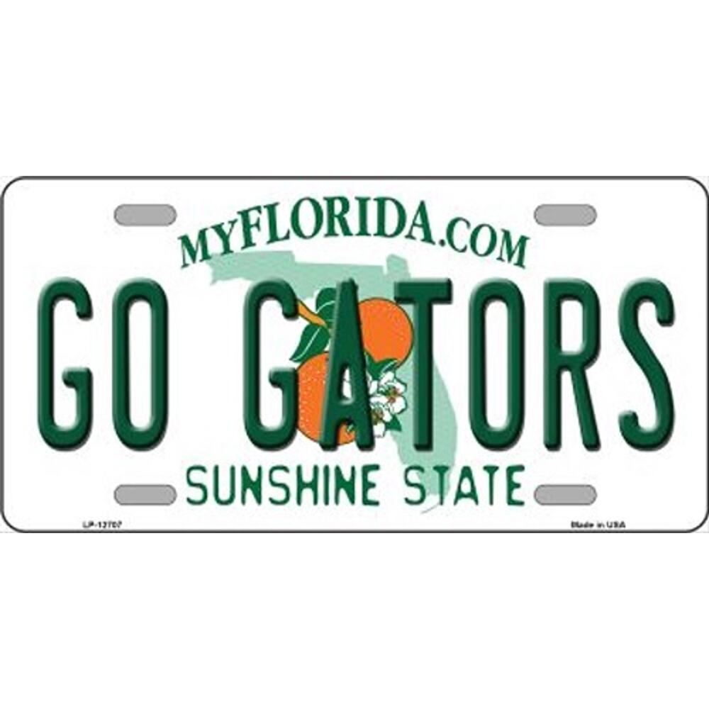 NCAA Go Gators License Plate Florida Background Metal Tag Sign The Swamp New UF